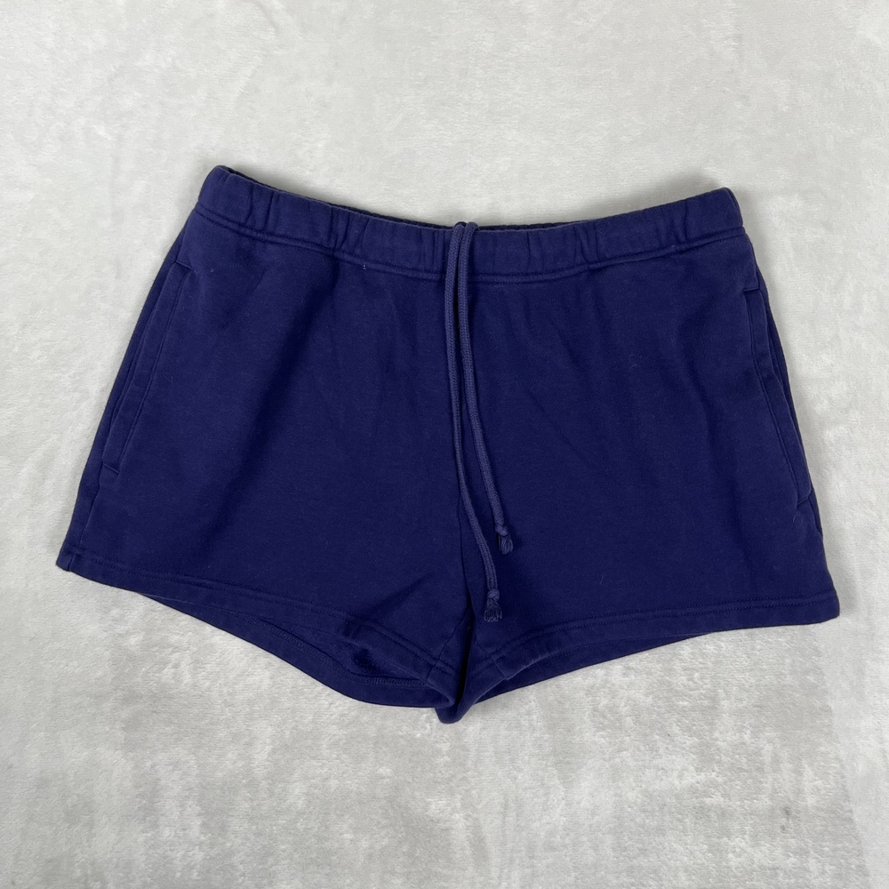 Skims Sweat Shorts Womens Medium Blue Fleece Drawstring Elastic Waist Lounge